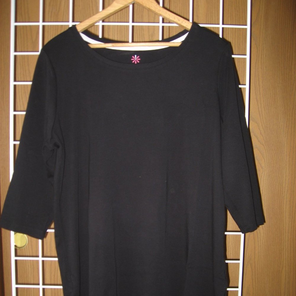 Isaac Mizrahi Live Essentials pima cotton tunic - size 2X - black